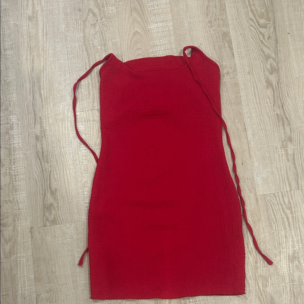 SHEIN Vibrant Red Halter Dress